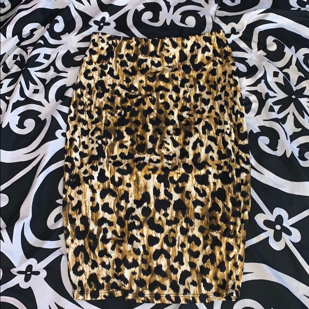 CHEETAH HIGH WAISTED FITTED SKIRT